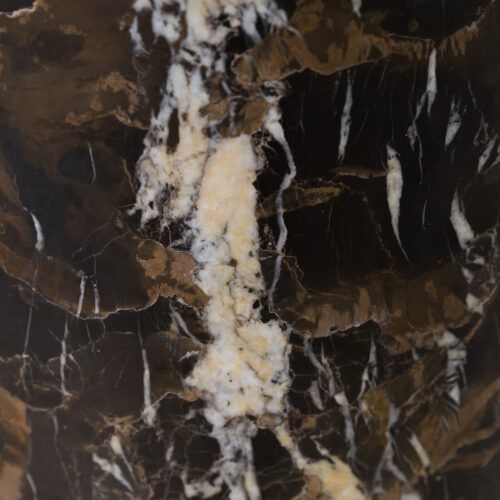 Oro side table in black gold solid marble