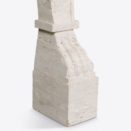 travertine tall fireplace chimneypiece