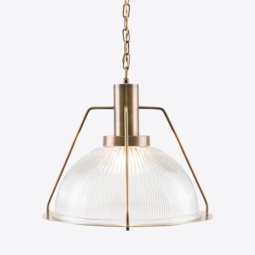 Hoxton small aged brass industrial pendant