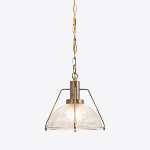 Hoxton small aged brass industrial pendant