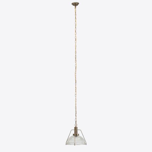 Hoxton small aged brass industrial pendant
