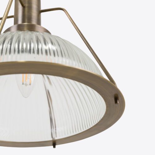 Hoxton small aged brass industrial pendant