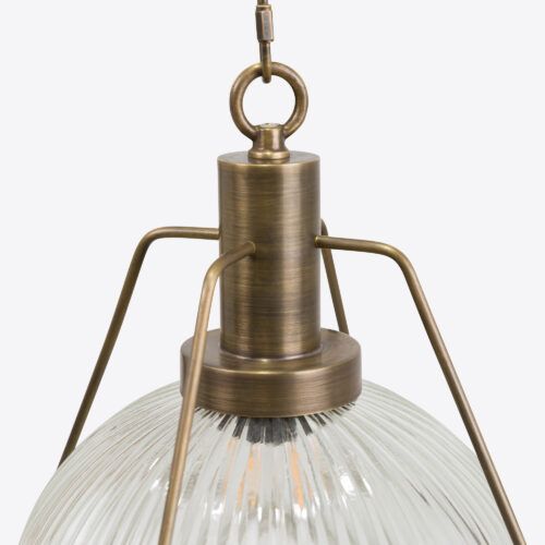 Hoxton small aged brass industrial pendant
