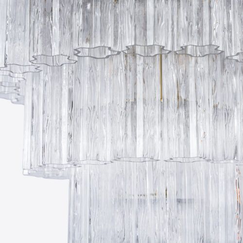 Treviso clear glass tiered chandelier in mid-century style