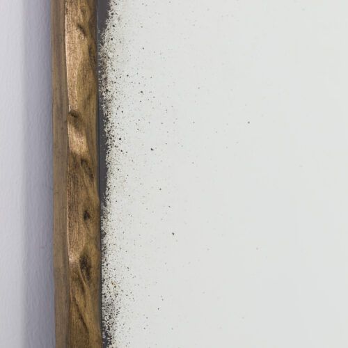 Lyon 135 x 170 mirror with hammed brass frame and aged glass