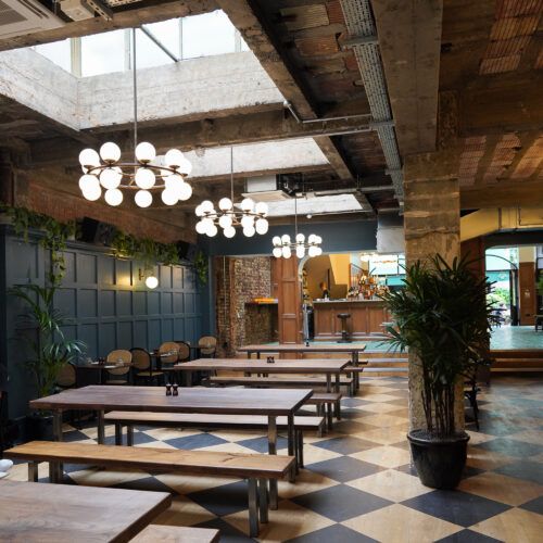 lighting chandeliers made for a London bar restaurant chain - hospitality and commercial interior furniture and lighting - lighting for commercial interiors