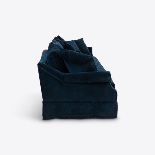 Nia sofa blue velvet traditional skirt sofa