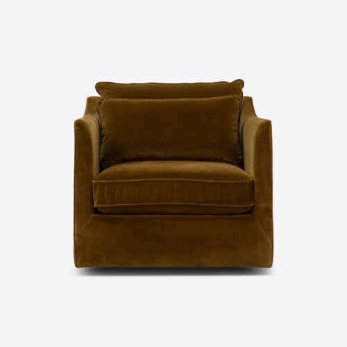 swivel armchair in soft velvet