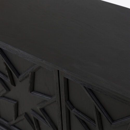 Percival sideboard inspired by 17th 18th century antique coffer in ebonised black oak