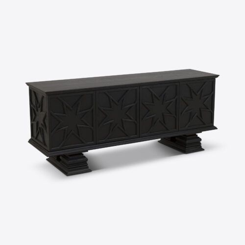 Percival sideboard inspired by 17th 18th century antique coffer in ebonised black oak