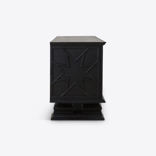 Percival sideboard inspired by 17th 18th century antique coffer in ebonised black oak