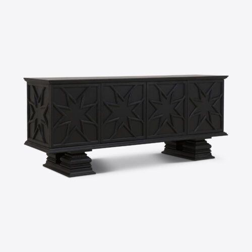 Percival sideboard inspired by 17th 18th century antique coffer in ebonised black oak