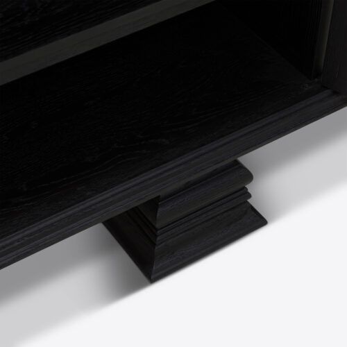 Percival sideboard inspired by 17th 18th century antique coffer in ebonised black oak