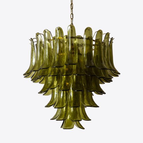 green petalo mid-century inspired chandelier
